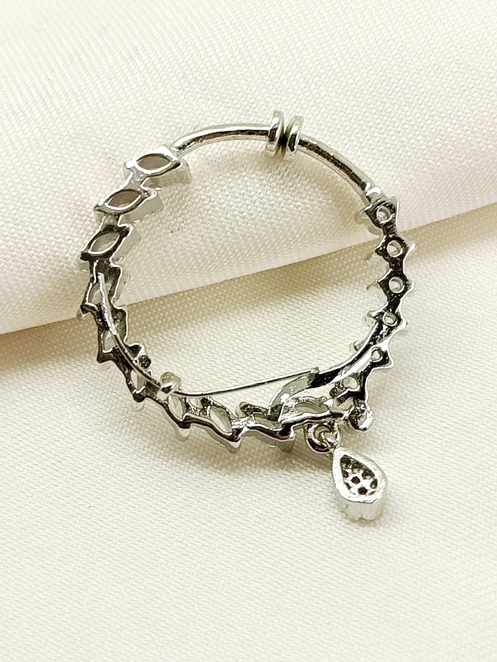 Aparna Silver American Diamond Nosering