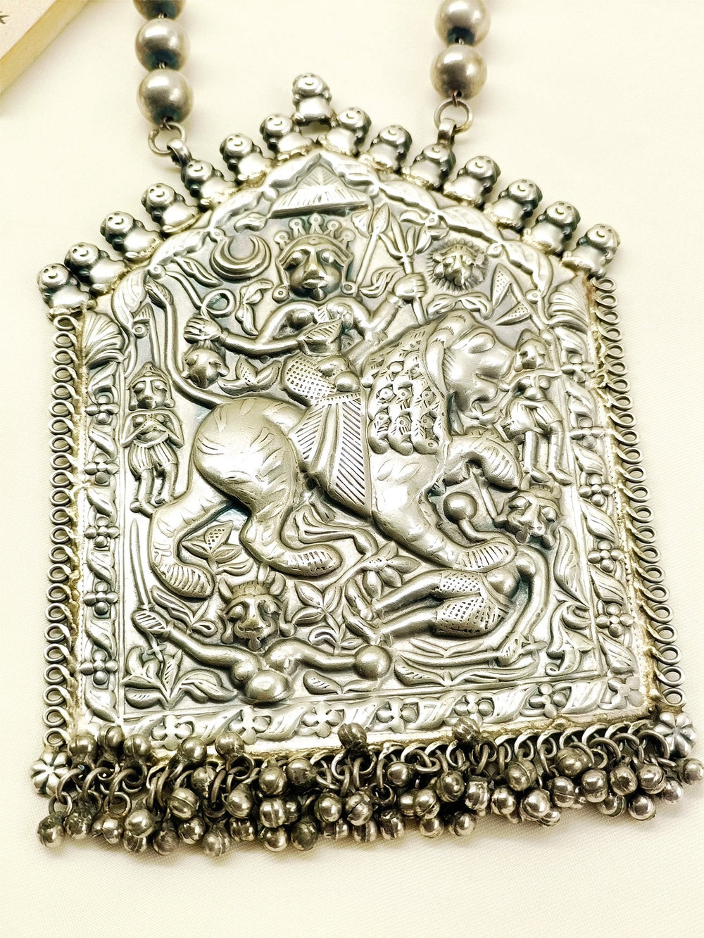 Devik Plain Goddess Men's Neckpiece - Oxidized Silver Plated