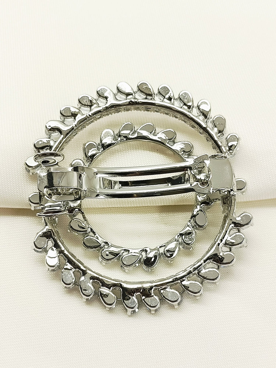 Juniper Silver Hair Brooch - Silver-Plated 5 cm Bridal