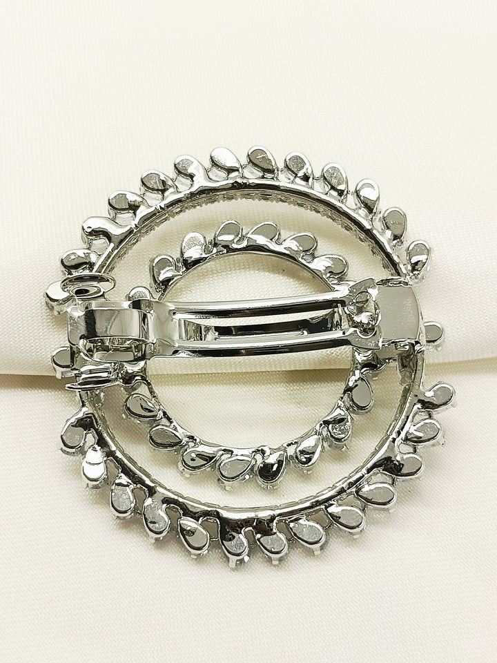 Juniper Silver Hair Brooch - Silver-Plated 5 cm Bridal