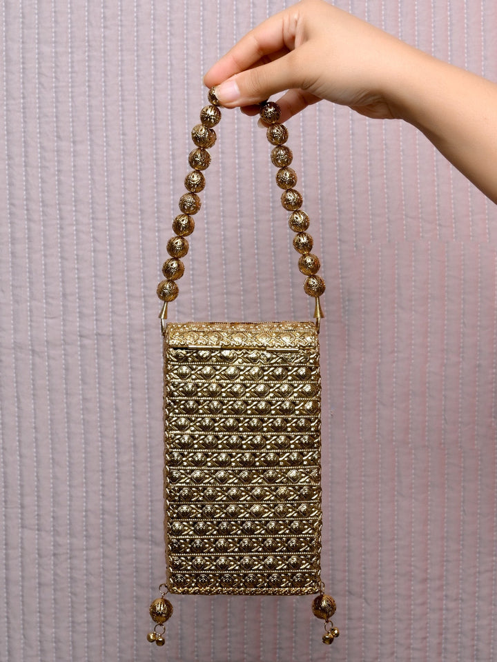 Saavi Green Golden Mobile Pouch