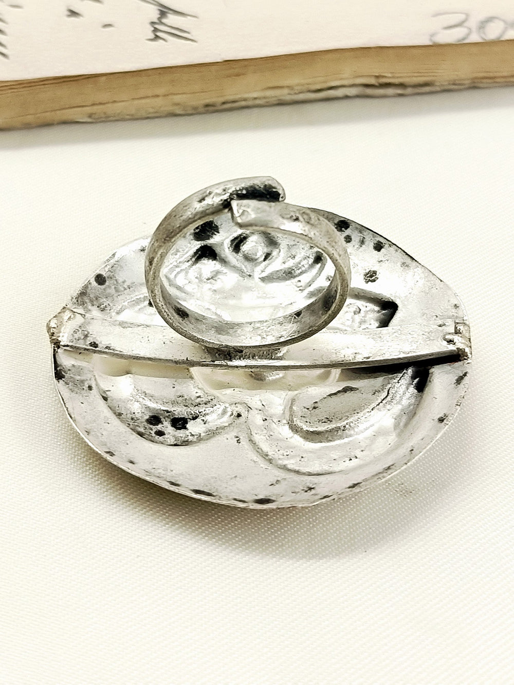 Lukesh Silver Tribal Men's Ring - Adjustable Oxidized Band