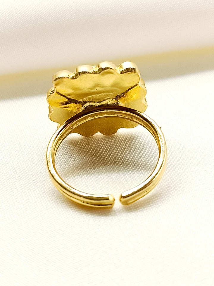 Samiya Majenta Kundan Finger Ring