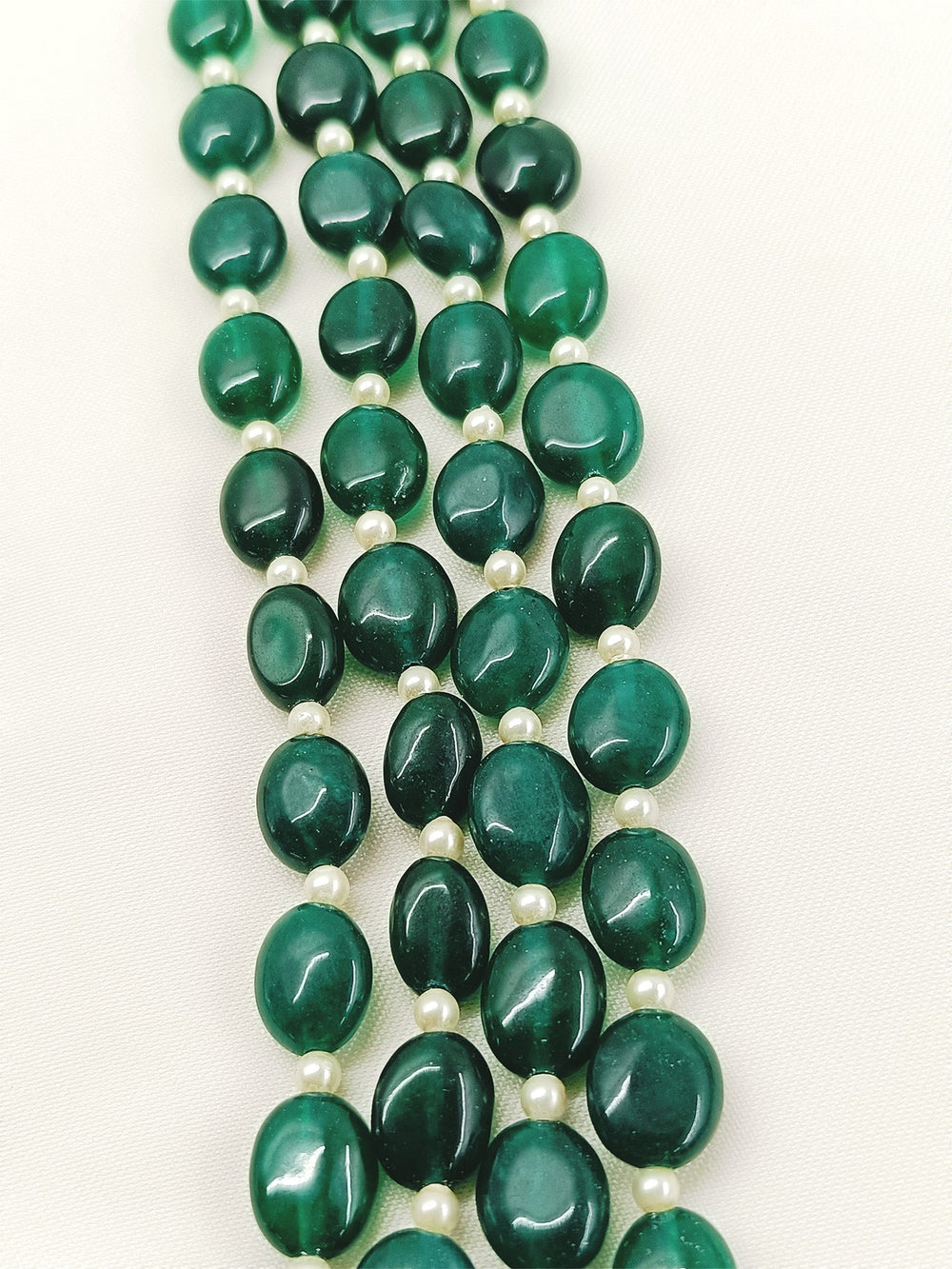 Arav Green Groom Beads Neckpiece - Beaded Semi-Precious