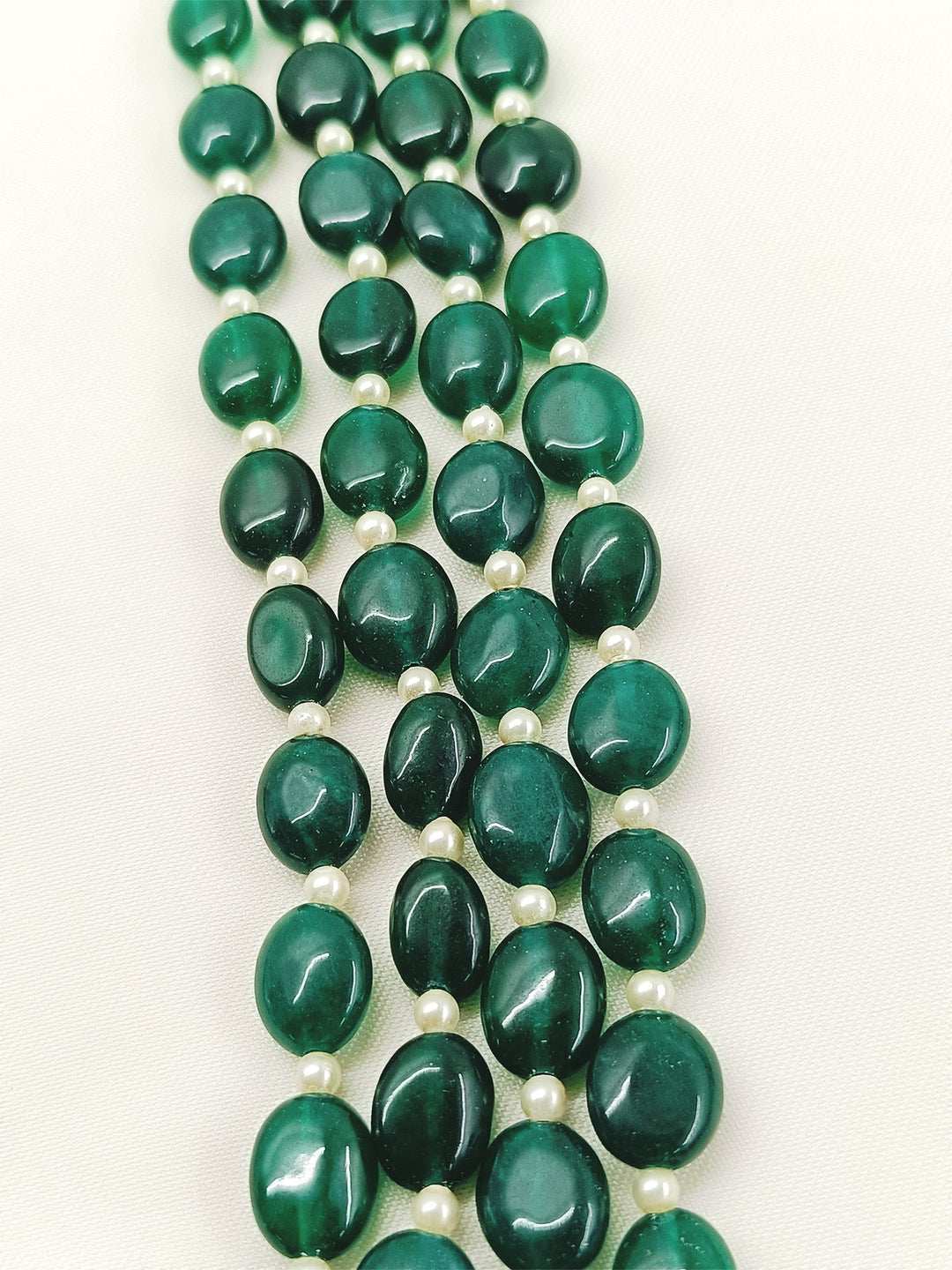 Arav Green Groom Beads Neckpiece - Beaded Semi-Precious