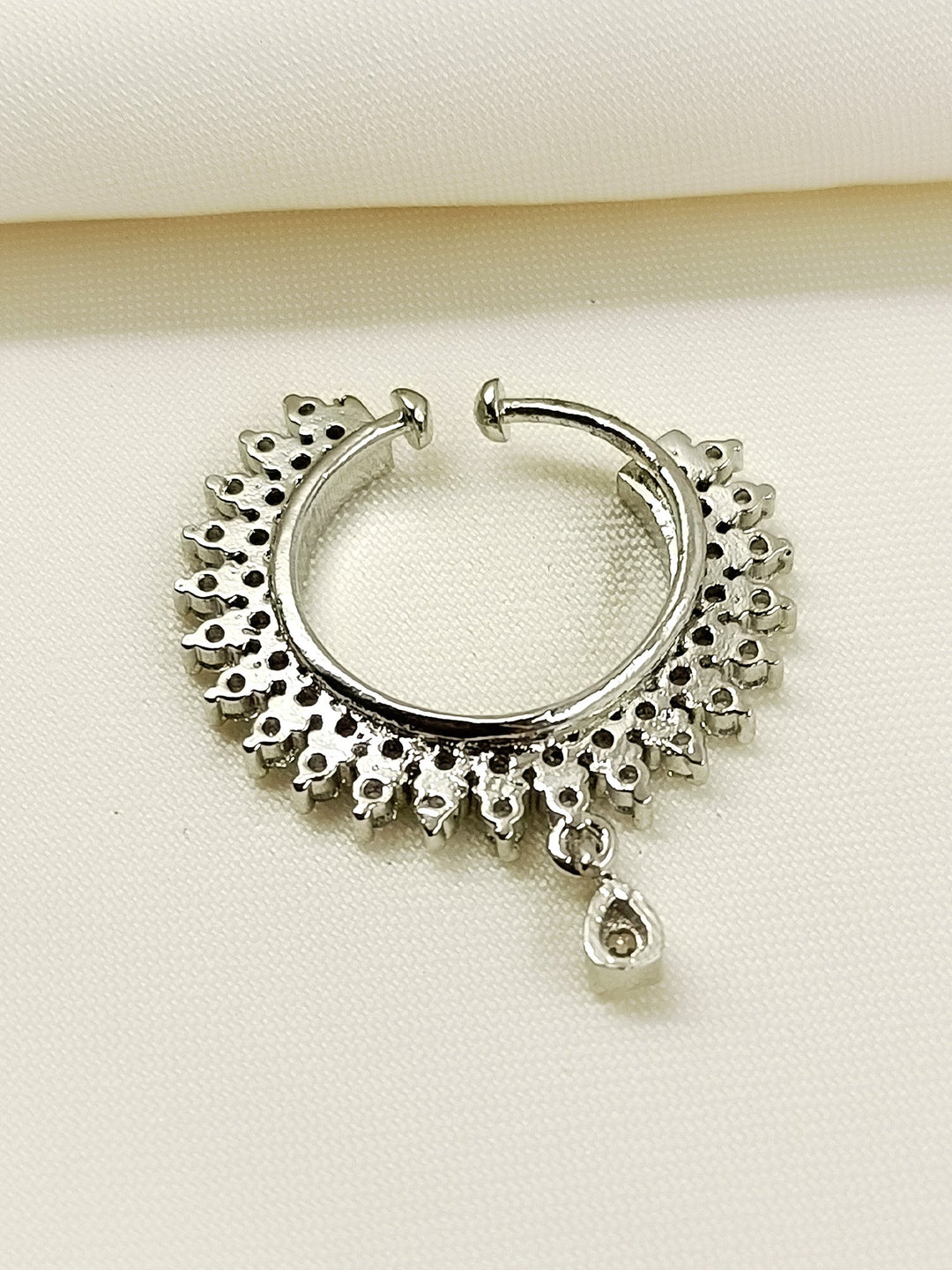 Shravya White American Diamond Nath