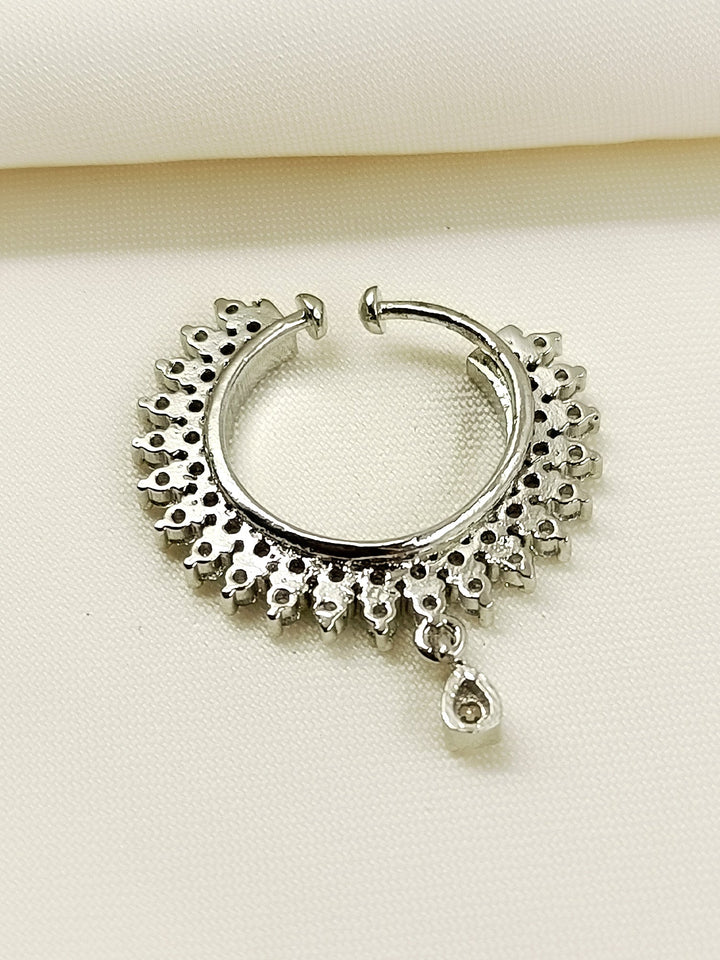 Shravya White American Diamond Nath