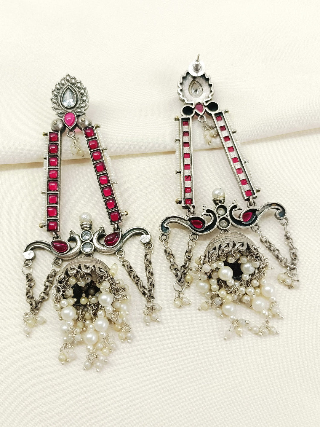 Eiliyah Majenta Oxidized Jhumki