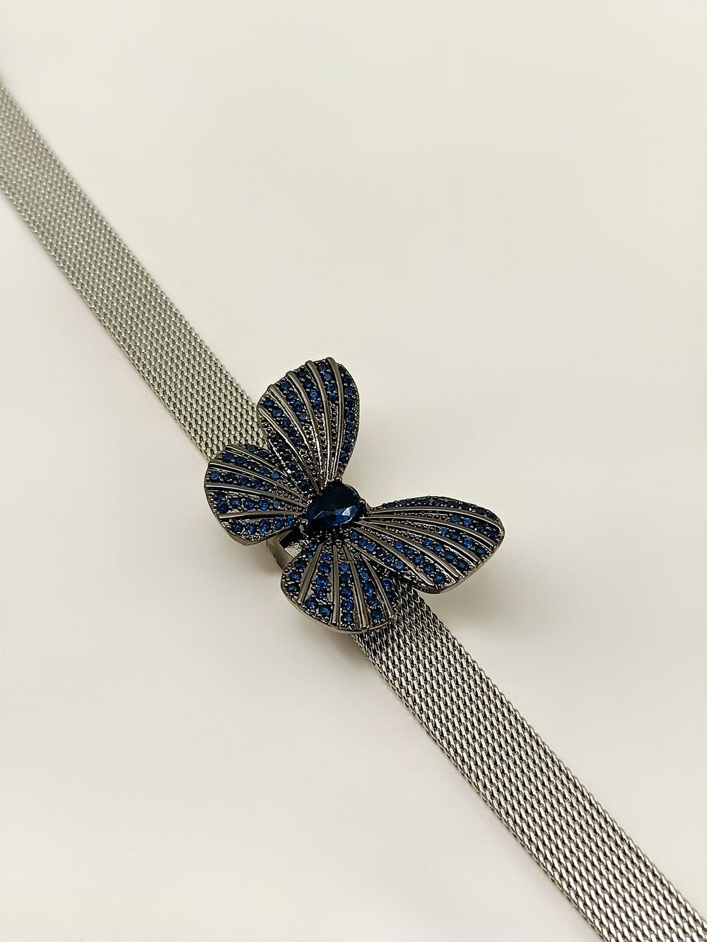 KT Blue Sapphire Butterfly Shape Victorian Bracelet