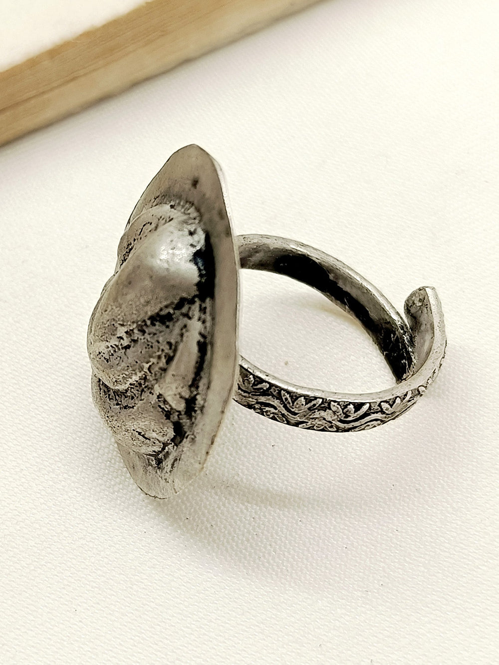 Esha Silver Tribal Finger Ring