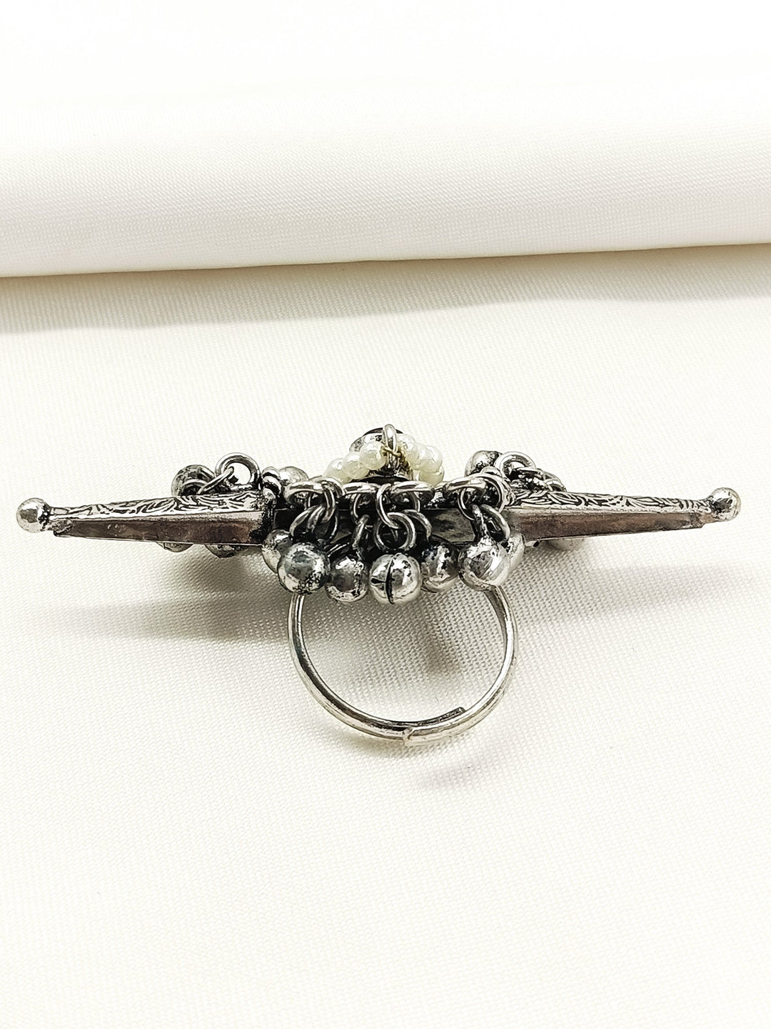 Yasasvini Red Oxidized Finger Ring