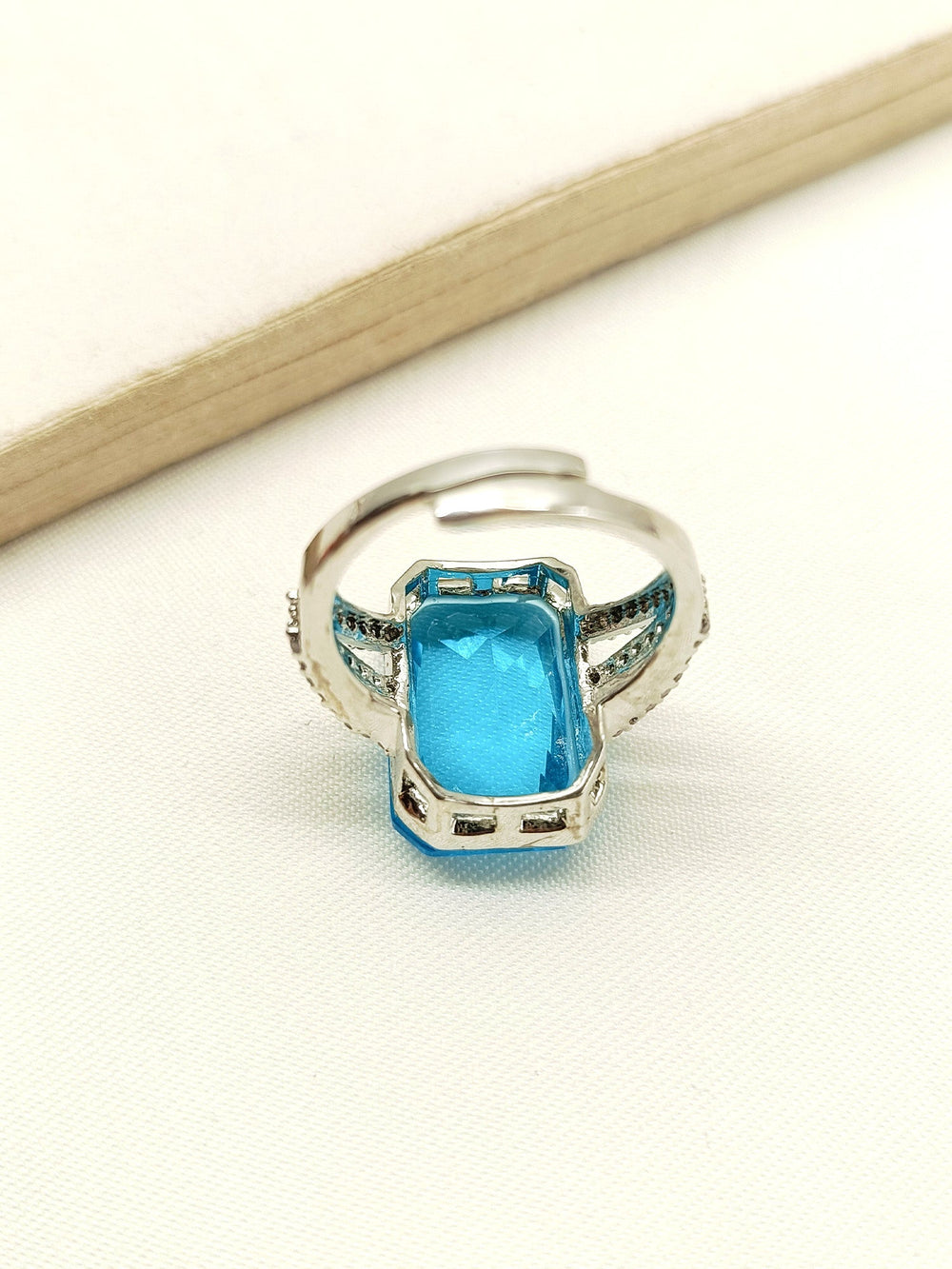 Stella Sky Blue American Diamond Finger Ring