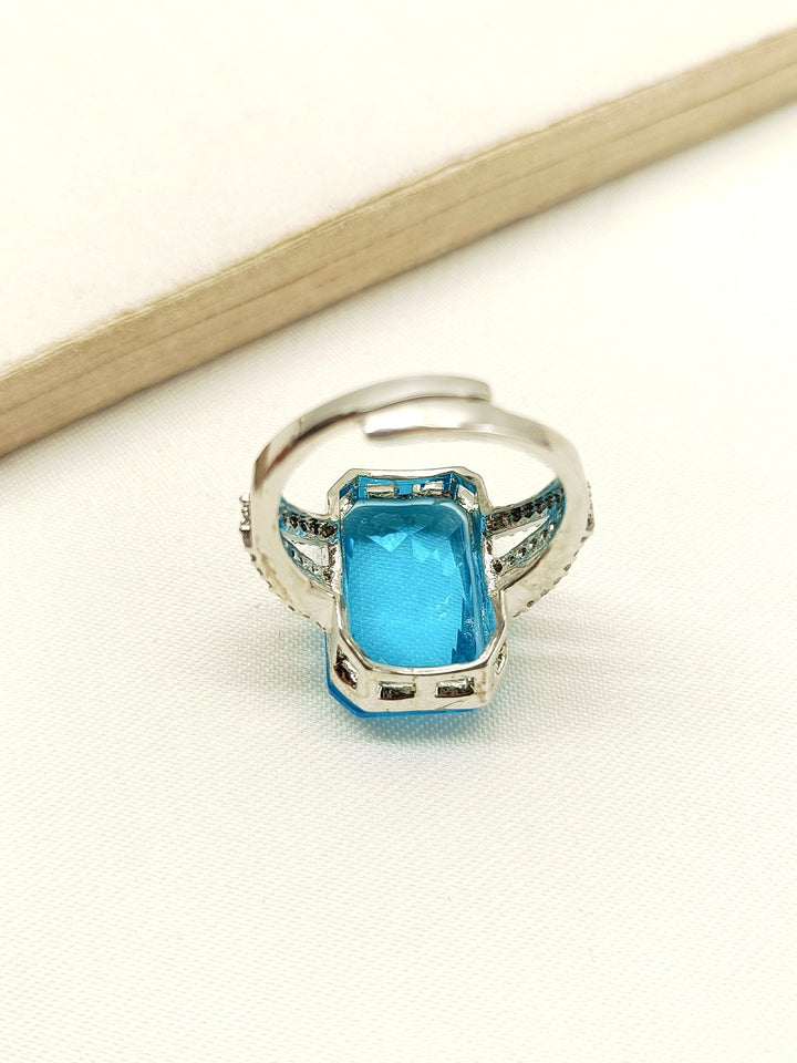 Stella Sky Blue American Diamond Finger Ring