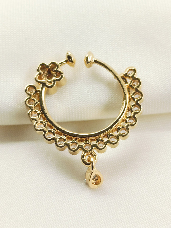 Eshita White American Diamond Nath