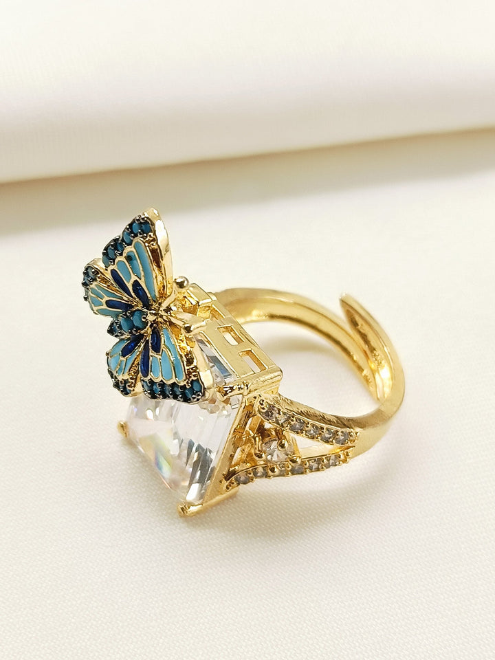 Brahmani Blue Butterfly American Diamond Ring