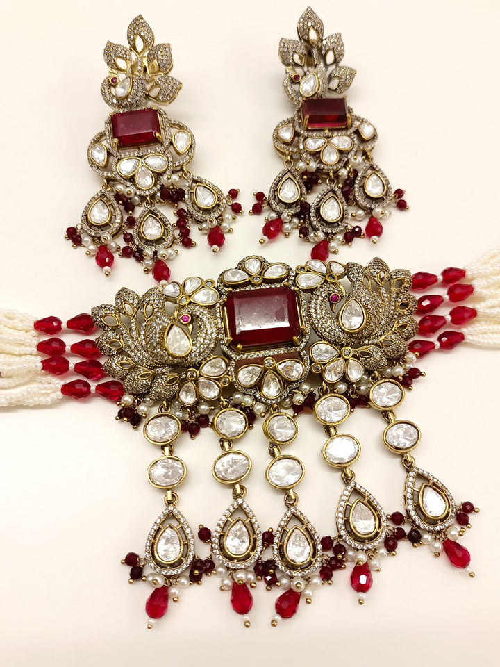 Haripriya Ruby Kundan Polki Choker Set