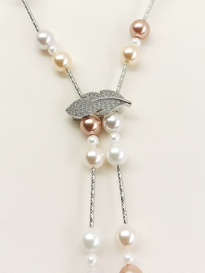 Conoidal Off White Beads Neckpiece