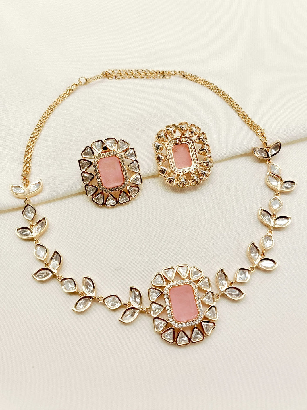 Lekha Baby Pink Kundan Choker Set