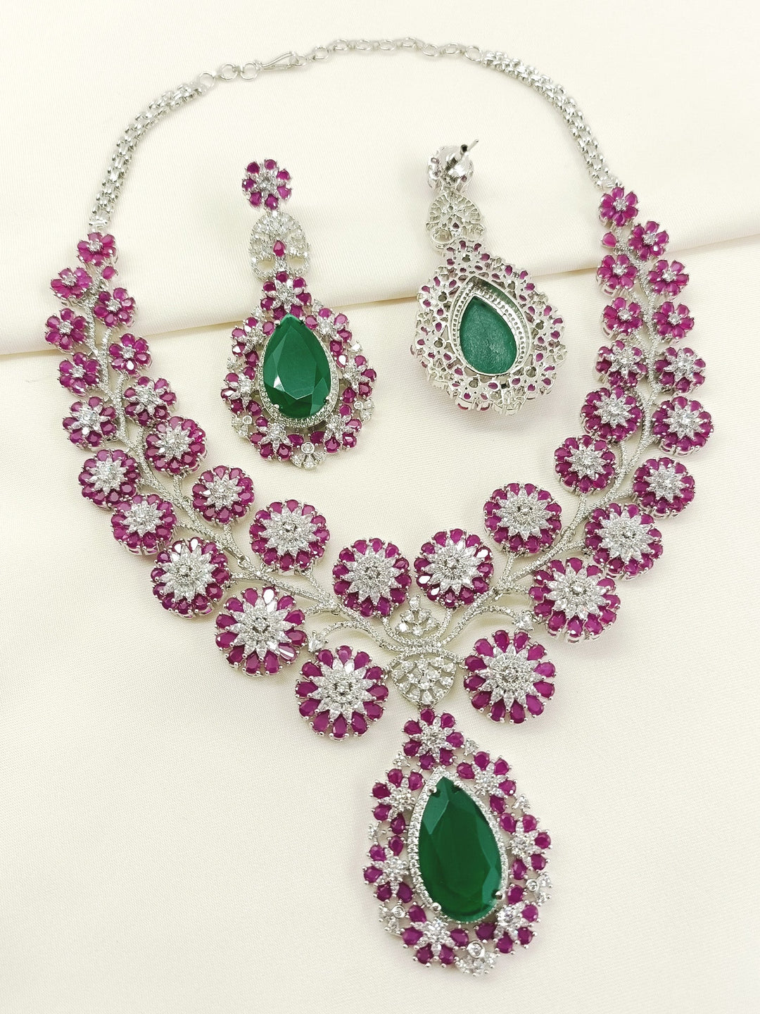 Morgana R&G American Diamond Necklace Set