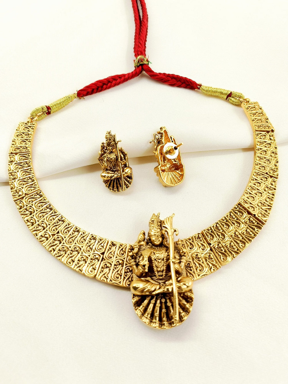 Swaragini Plain Antique Choker Set - Gold Plating Necklace