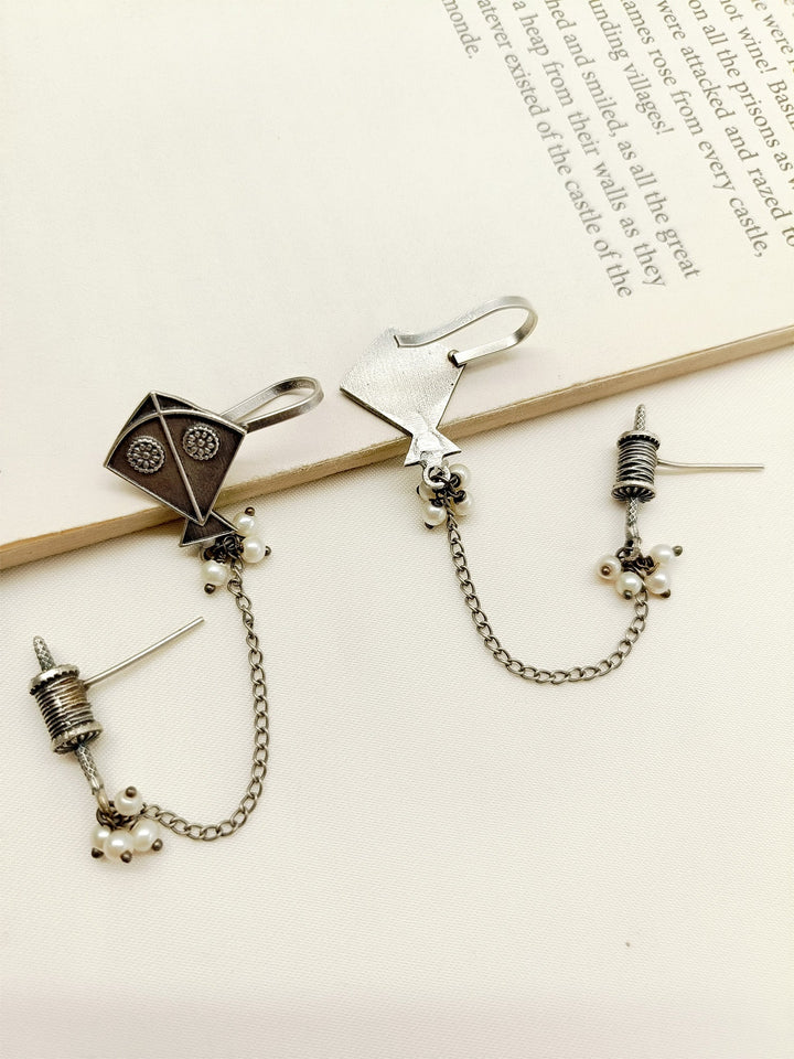 Hoor German Silver Oxidized Earrings