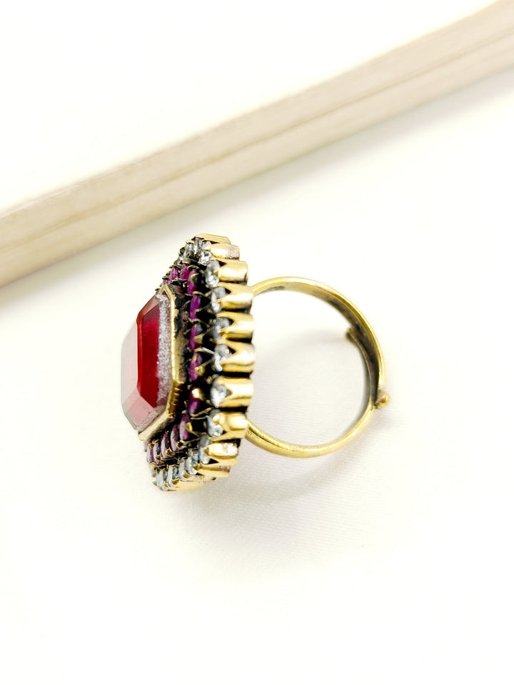 Ezara Ruby Victorian Finger Ring