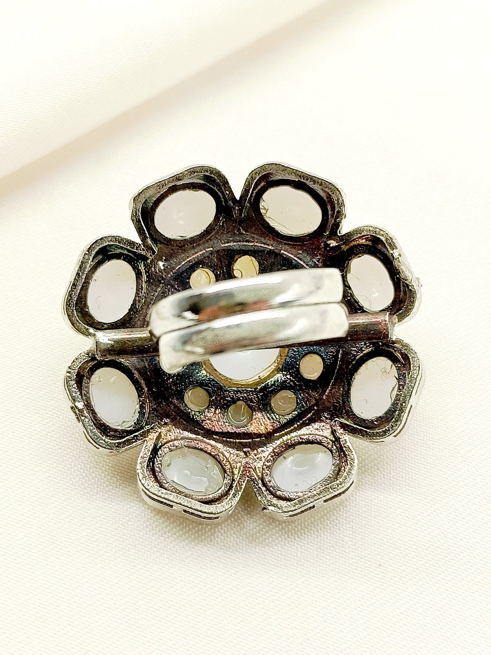 Shruti White Oxidized Finger Ring