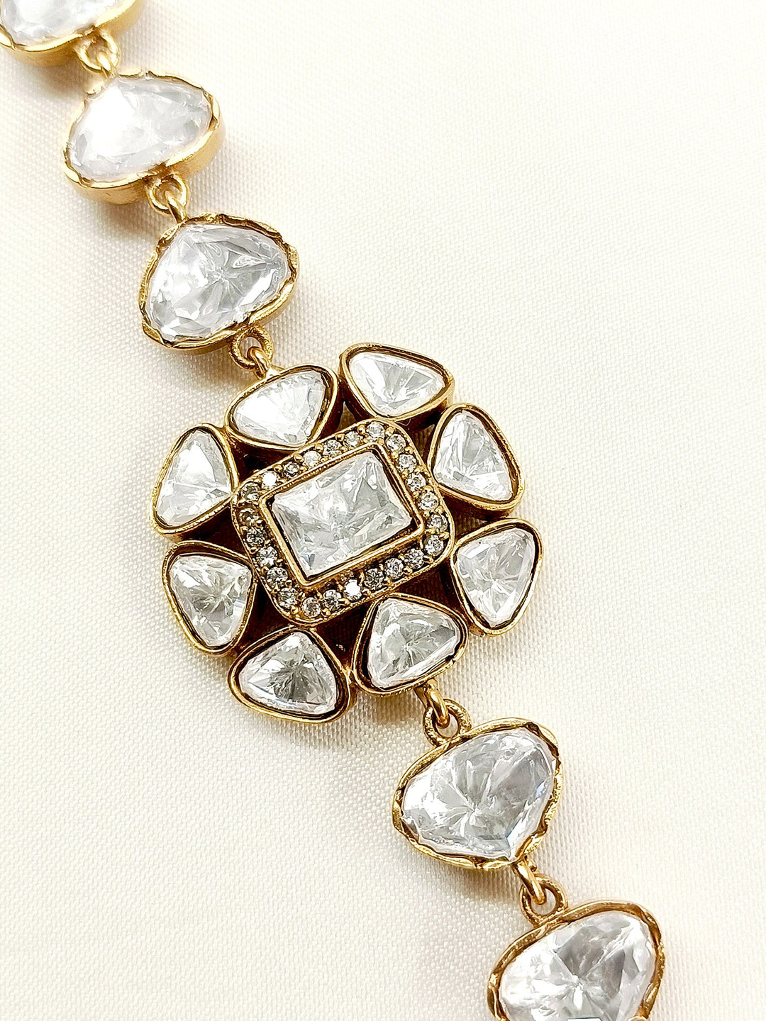 Zohra White Kundan Bracelet