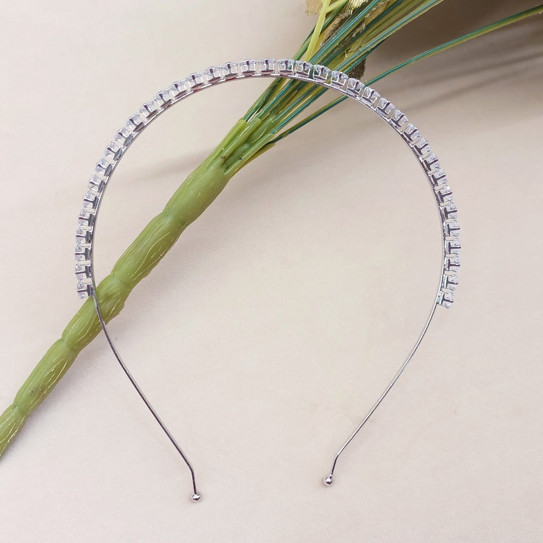 Tejasvi American Diamond Silver Plated Hair Band