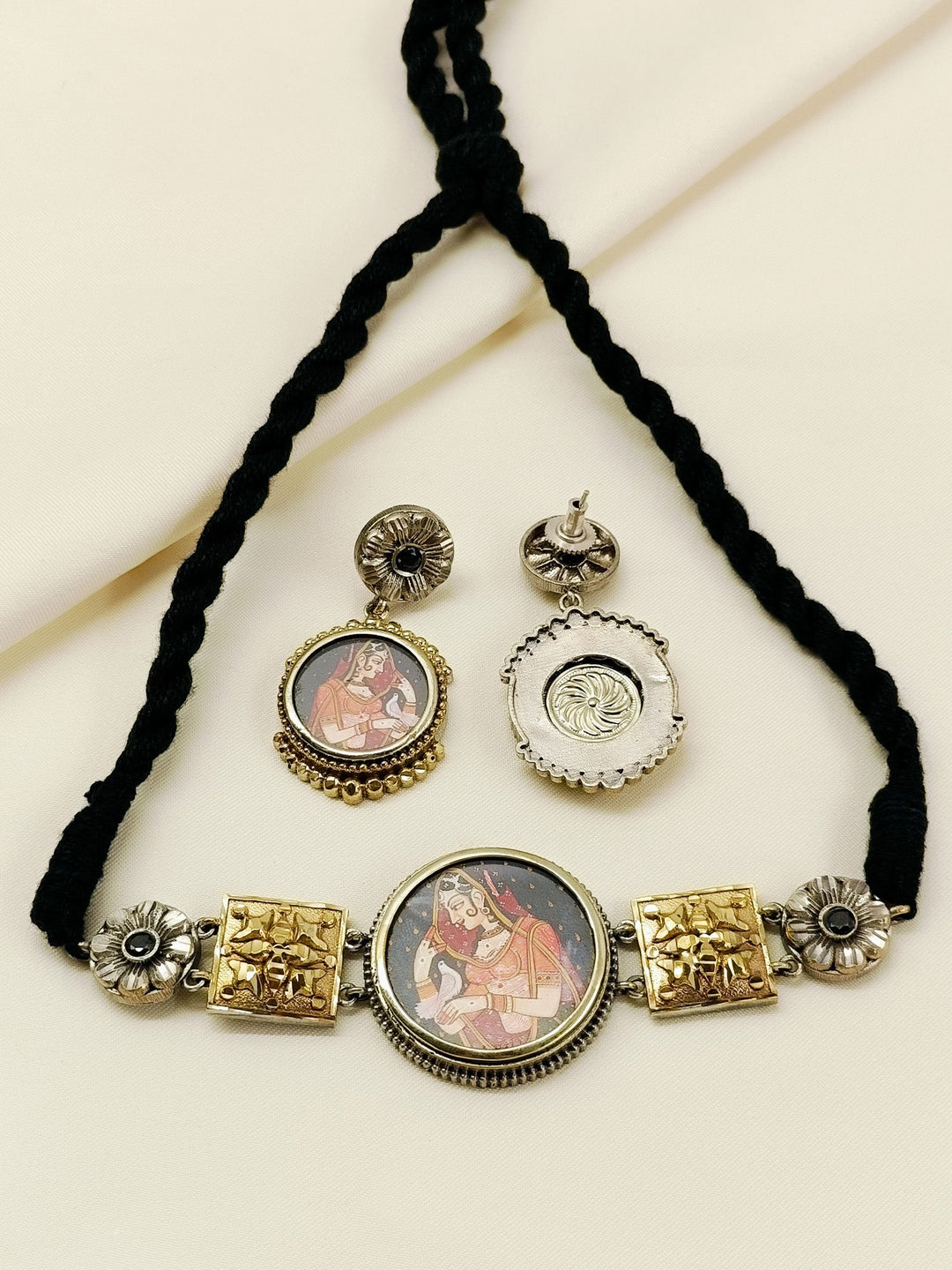 Anjuli Ranisha Miniature Rani Oxidized Choker Set