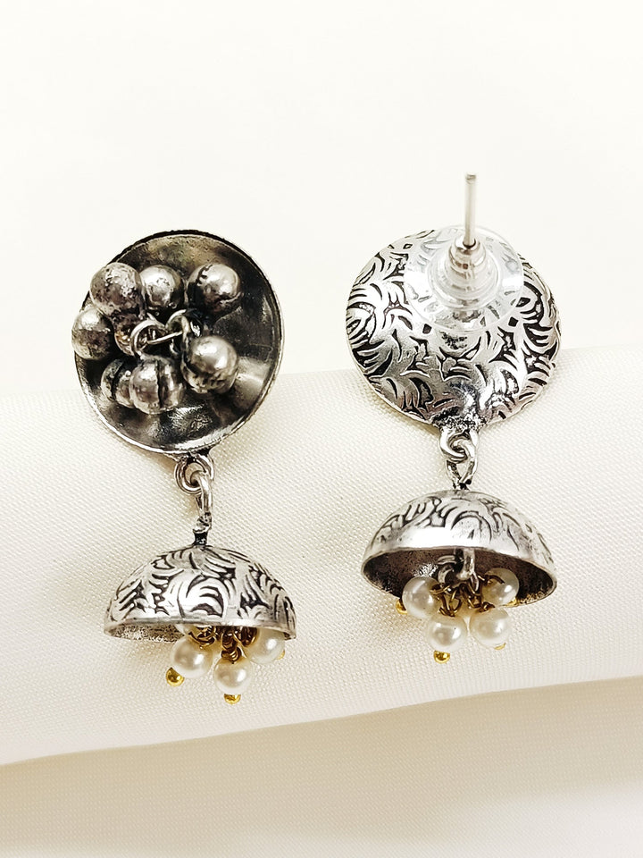 Vidisha Plain Oxidized Jhumki