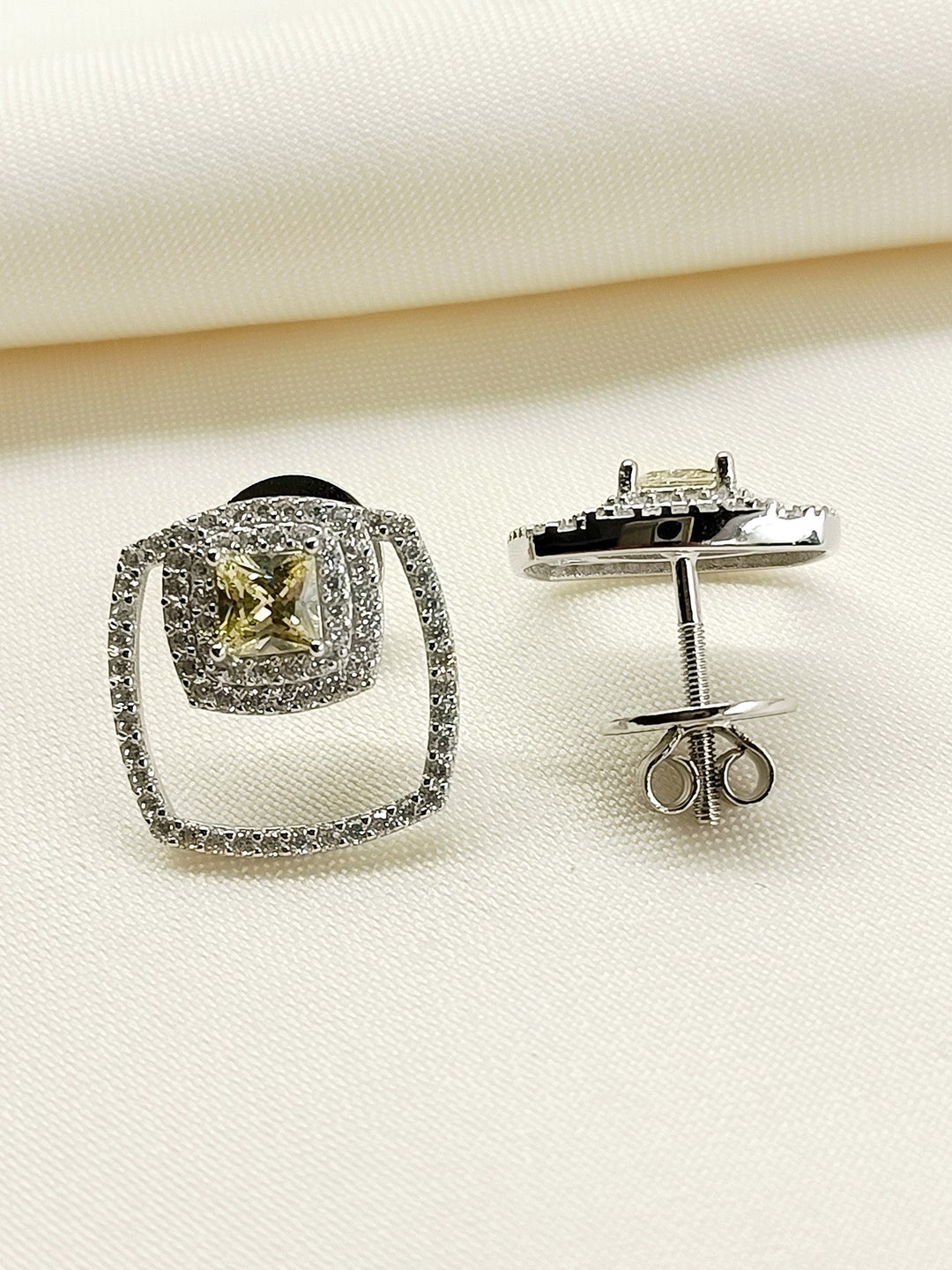 Nitya Yellow 92.5 Silver Swarovski Stone Tops