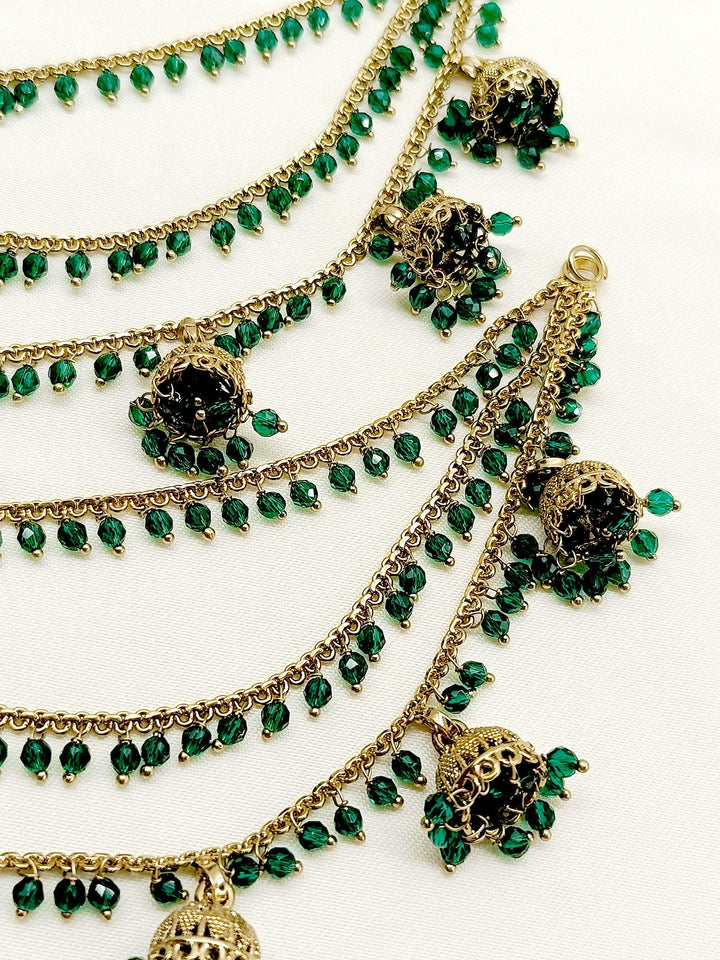 Bhavni Green Traditional Ear Chain