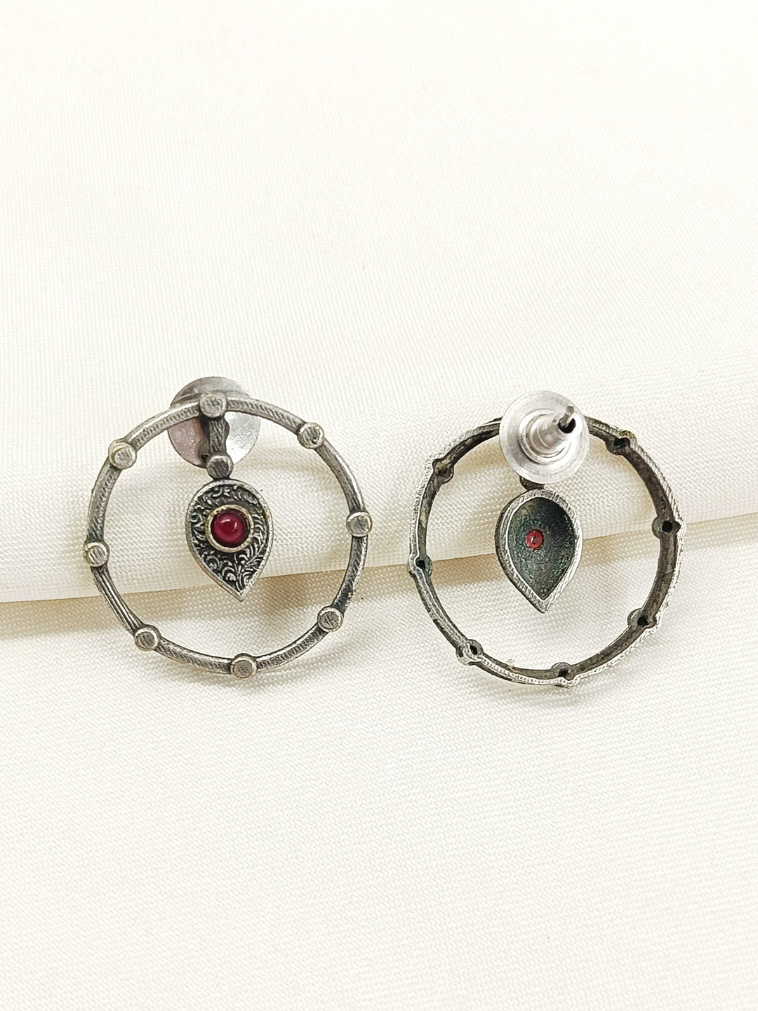 Rithun Red Oxidized Tops