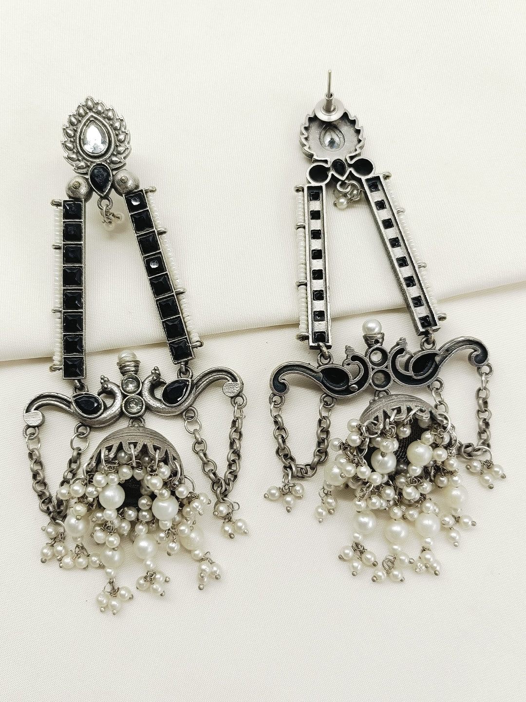 Zahra Black Oxidized Jhumki