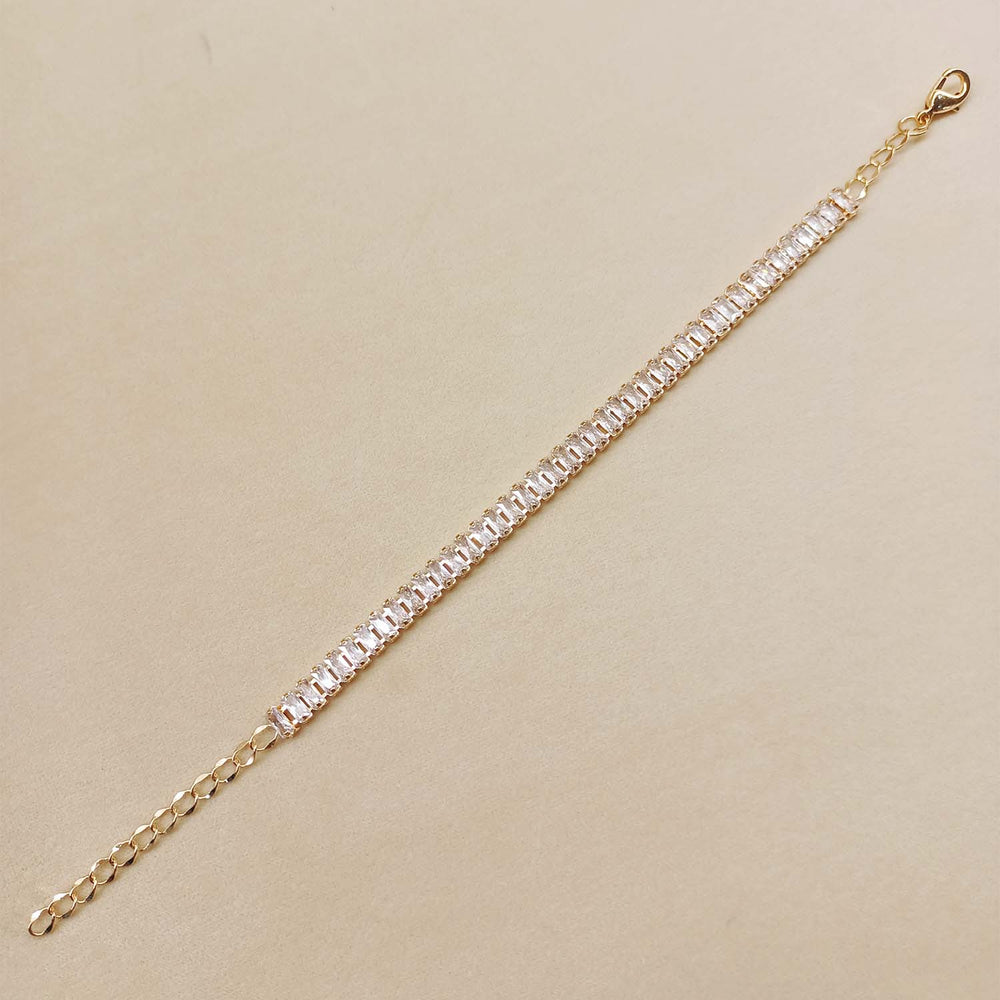 Tarannum American Diamonds Gold Plated Flexible Bracelet