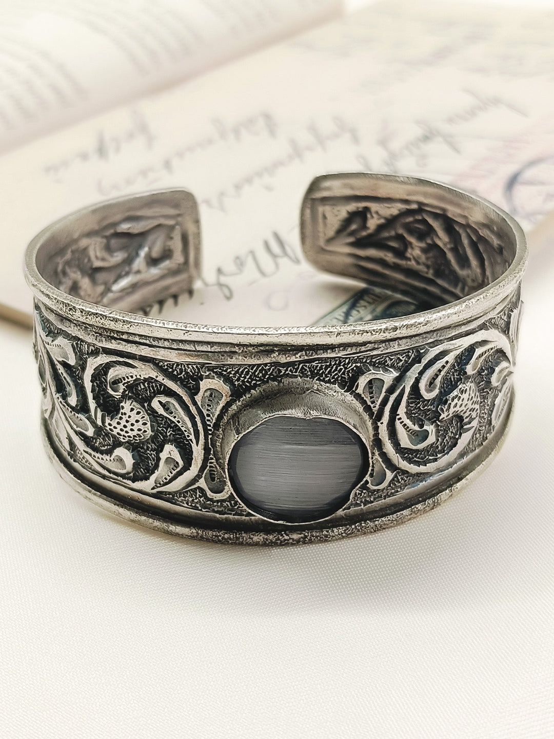 Onyx Grey Oxidized Bracelet
