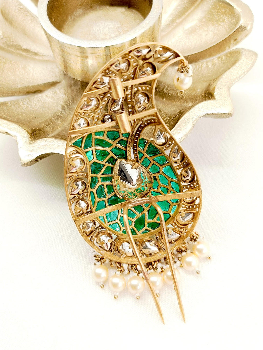 Priyanshu Green Kundan Dulha Kalgi