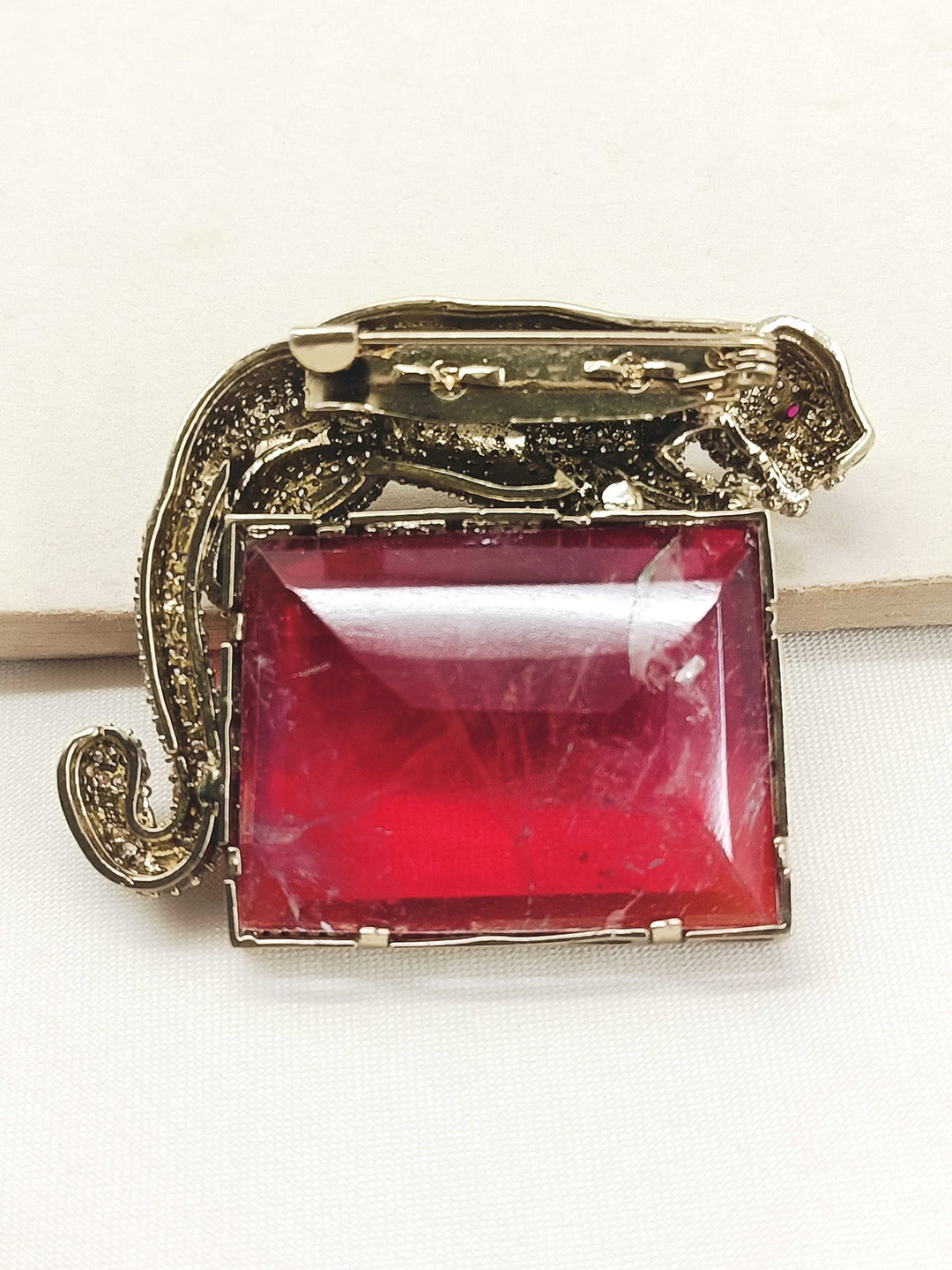 Ridhansh Ruby Tiger Brooch