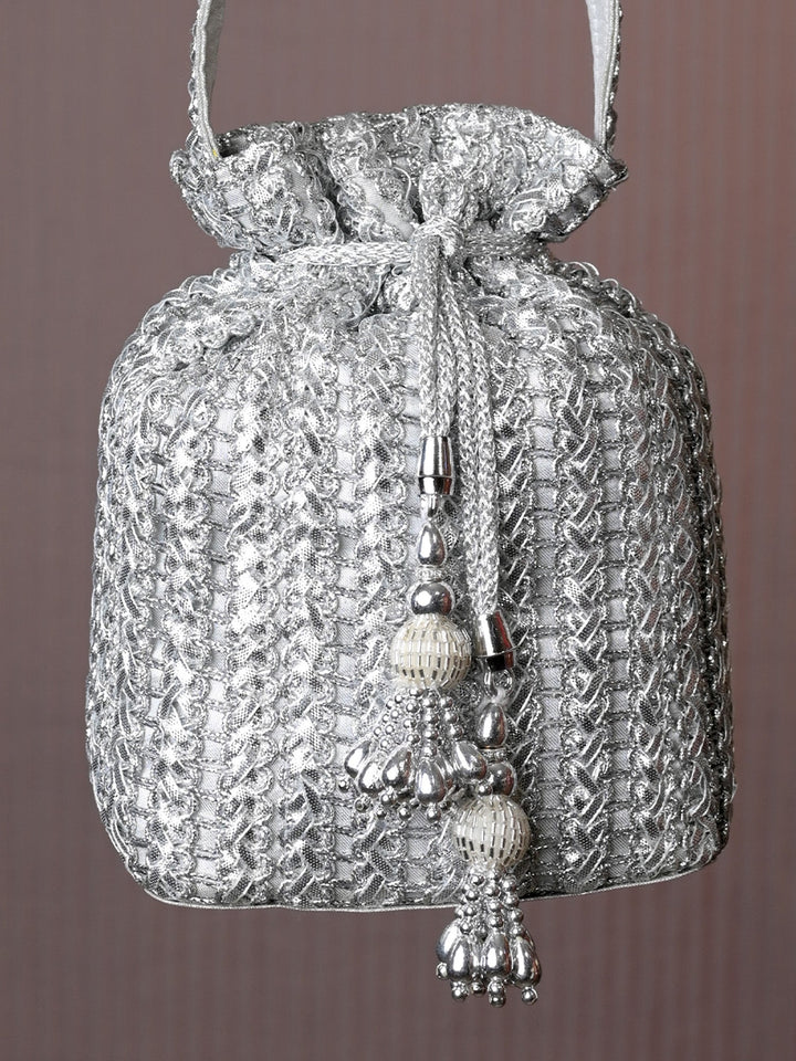 Gopi Silver Potli Bag