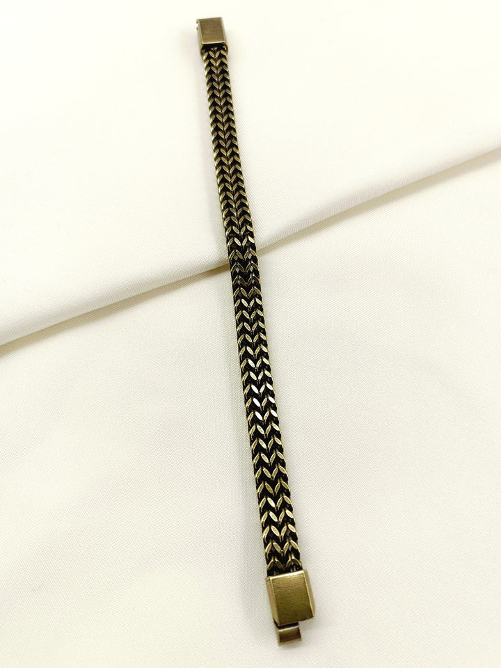 Zehaan Antique Gold Woven Herringbone Men&