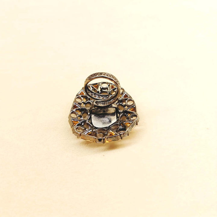 Hemakshi Diamonds Gold & Rhodium Plated Victorian Ring