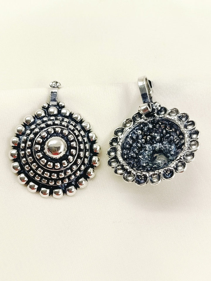 Ryka Oxidized Silver Tribal Mandala Cuff Pair