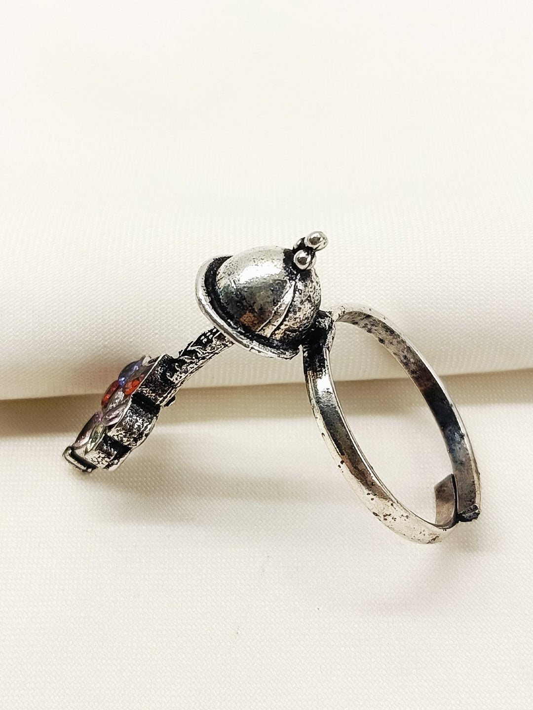 Ninarika Multi Colour Oxidized Finger Ring