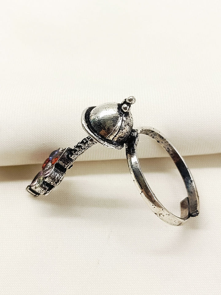 Ninarika Multi Colour Oxidized Finger Ring