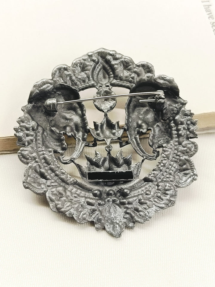 Sharad Grey Elephant Men's Brooch
