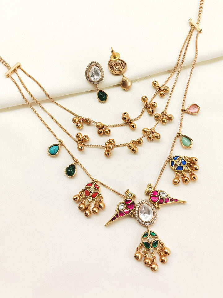 Riffat Multi Colour Kundan Necklace Set