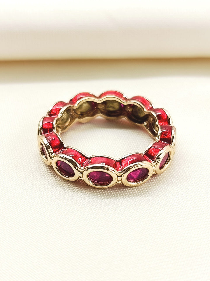 Anjali Ruby Kundan Finger Ring