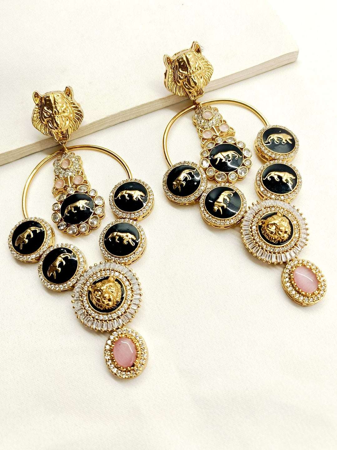 Sabeena Baby Pink Long Boutique Earrings