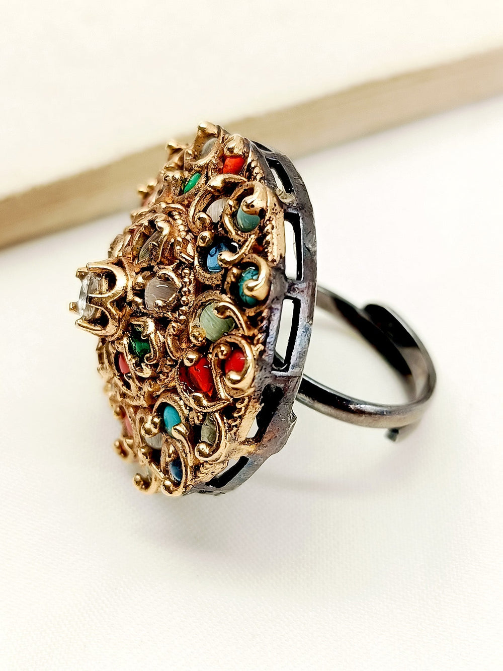 Satya Navaratna Victorian Finger Ring